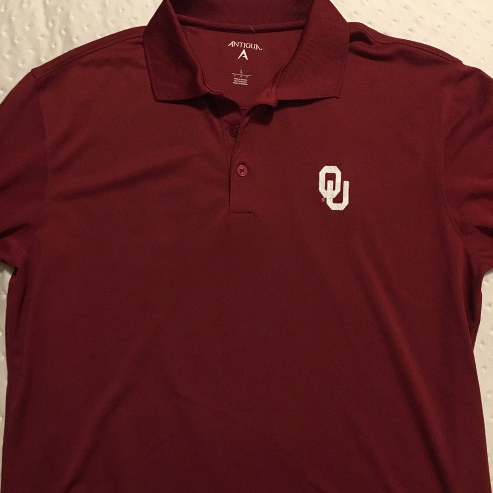 University of Oklahoma polo by Antigua size L